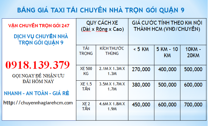 taxi tải quận 9