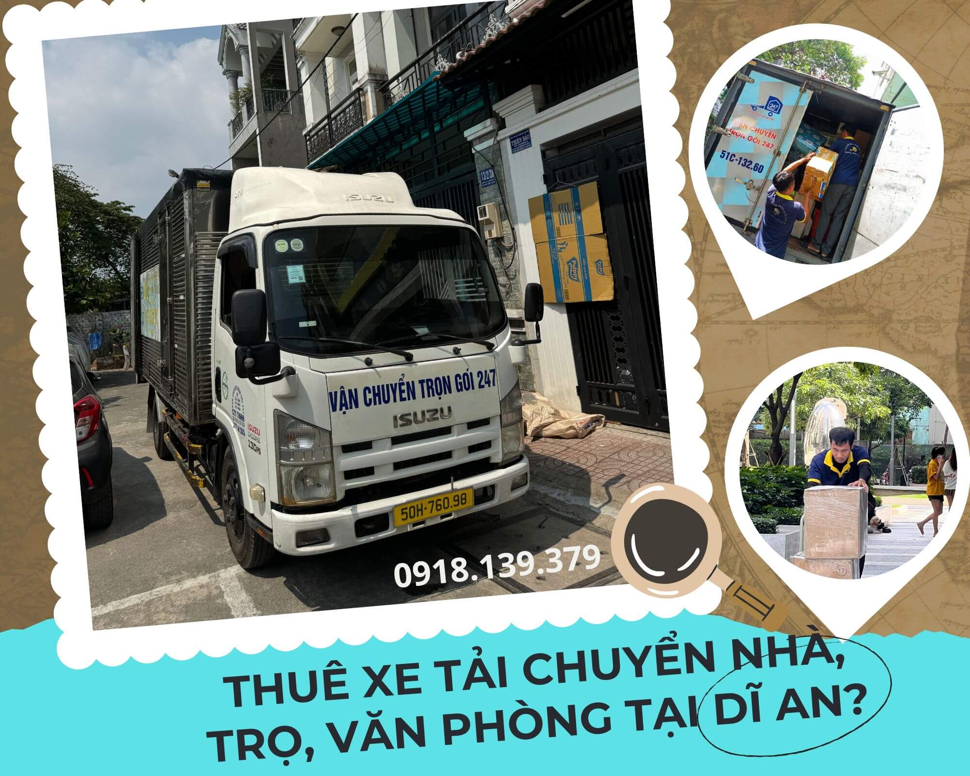 Thuê xe tải Dĩ An hỗ trợ chuyển nhà chuyển trọ nhanh chóng